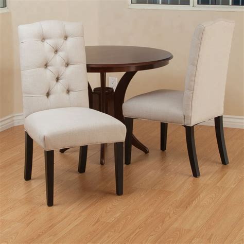 Berlin Tufted Fabric Dining Chair Set Of 2 Fabric Dining Chairs