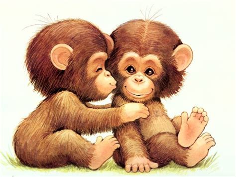 Realistic Cute Monkey Drawing Clip Art Library