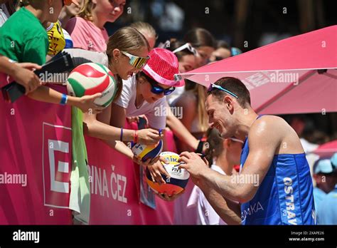 Czech Ondrej Perusic With Fans After The Pro Tour Ostrava Match Ondrej