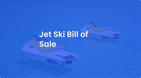 Free Jet Ski Bill Of Sale Template Pdf Word Juroform