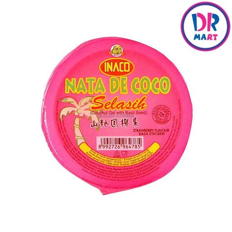 Jual INACO Nata De Coco Drink Strawberry Selasih Cup 200gr Shopee