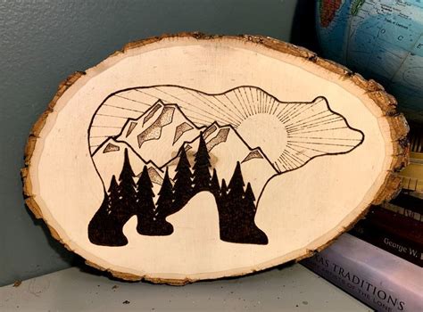 Mountain Bear Brittany Mclemore Wood Burning Art Wood Burn Designs