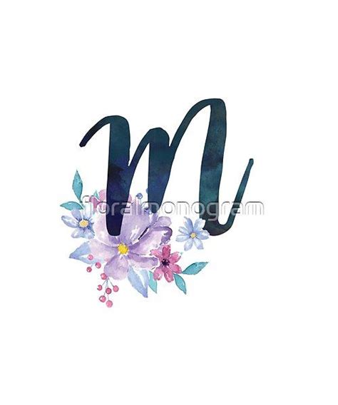 Monogram A Wild Blue Flowers By Floralmonogram Redbubble Blue