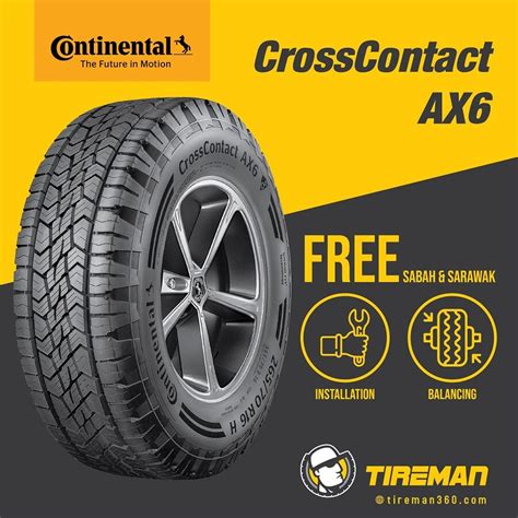 Year 22 Continental Cross Contact AX6 Tyre 15 16 18 Inch Tayar Tire