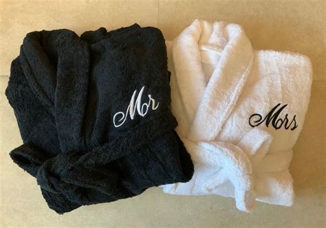 Personalised Luxuriously Soft Bathrobes His Hers Mr Mrs 100 Egyptian