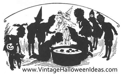 Bobbing For Apples – Clip Art – 1940s – Vintage Halloween Ideas