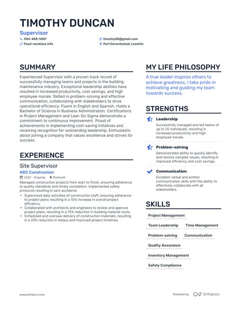 3 Successful Supervisor Resume Examples And Writing Tips For 2024