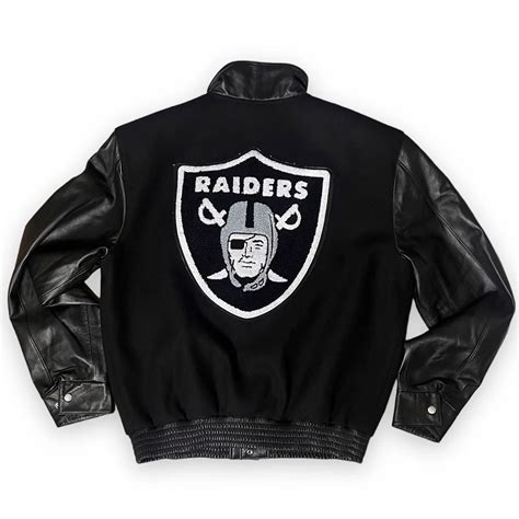 Jeff Black Las Vegas Raiders Wool Leather Varsity Jacket