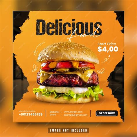 Premium Psd Delicious Burger Restaurant Social Media Promotion And