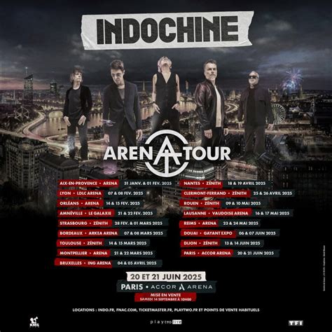 Indochine en concert Arena Tour 2025 préparer la mise en vente