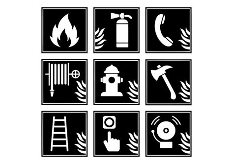 Premium Vector | Safety fire sign vector set. firefighting icons stock ...