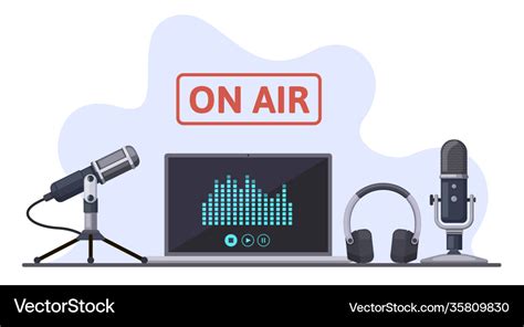 On air podcast radio broadcast or audio streams Vector Image