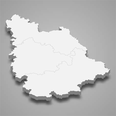 3d isometric map of Vienne is a department in France 21847284 Vector ...