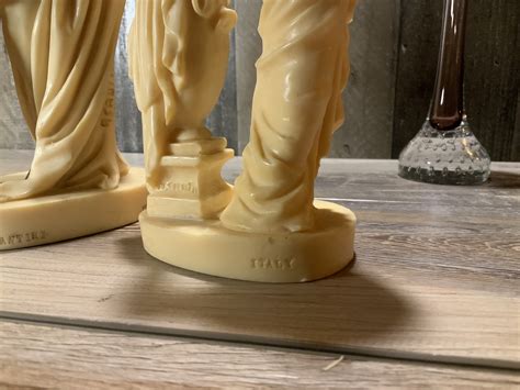 Vintage A Santini Sculptures Italy Partially Nude Women W Free Aseda Glasbruk Vase Included