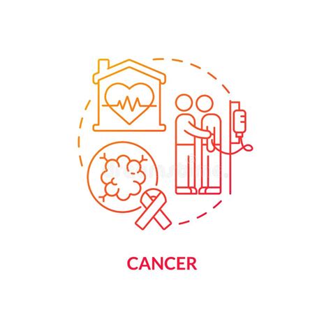 Icône Du Concept De Dégradé Rouge Du Cancer Illustration De Vecteur