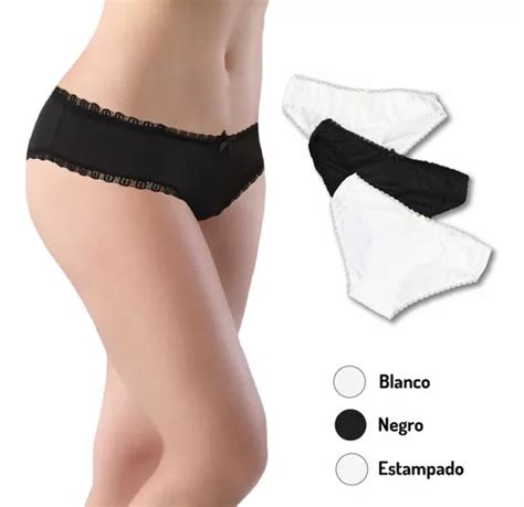 Paquete De 3 Calzones Bikini Con Encaje Sexybox Mod 16646 Meses Sin