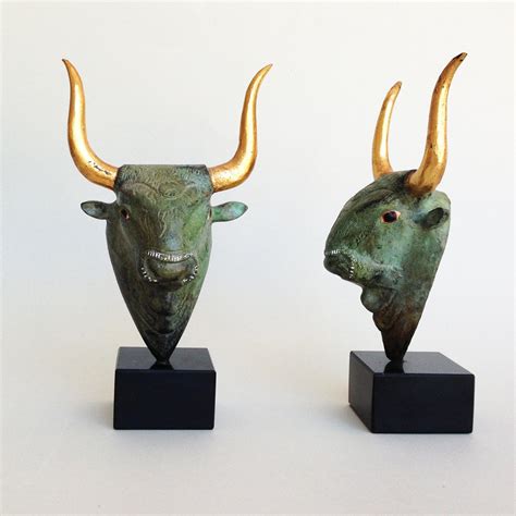 Estatua De Toro Minoico Griego Escultura De Bronce Bullhead Etsy M Xico