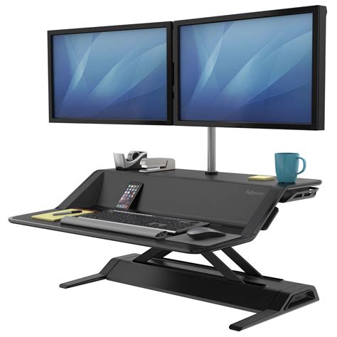 Стол для работы стоя и сидя Fellowes Lotus Sit-Stand Workstation черный ...