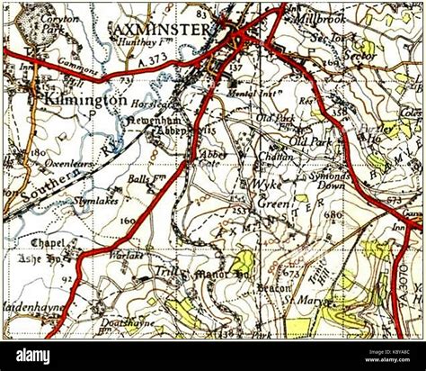 map  axminster  res stock photography  images alamy