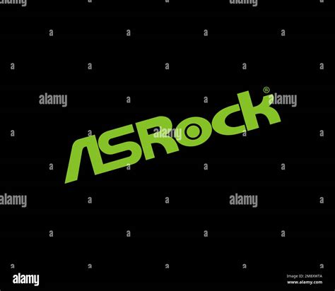 ASRock, rotated logo, black background Stock Photo - Alamy