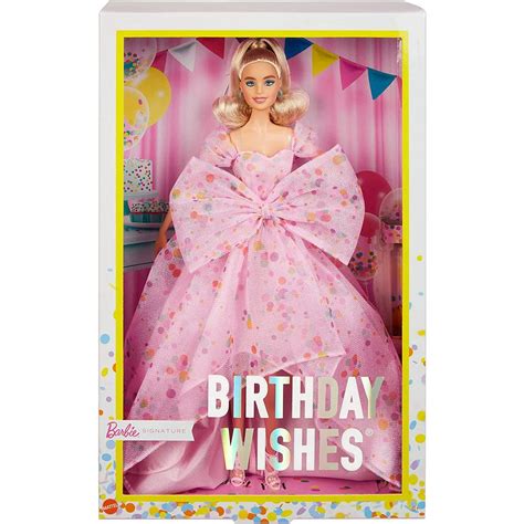 Barbie Signature Birthday Wishes Doll 11 5in Blonde Wearing Pink Tulle Gown Shoes HCB89 ชด