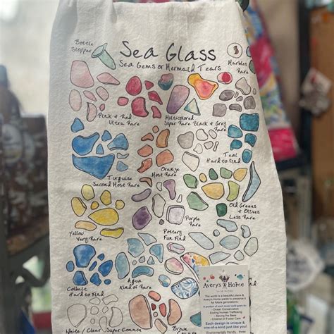 Sea Glass Collector Tea Towel Nautical Wheelers Oriental And New Bern