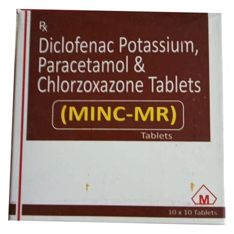 Minc Mr Diclofenac Potassium Paracetamol Chlorzoxazone Tablets At Best