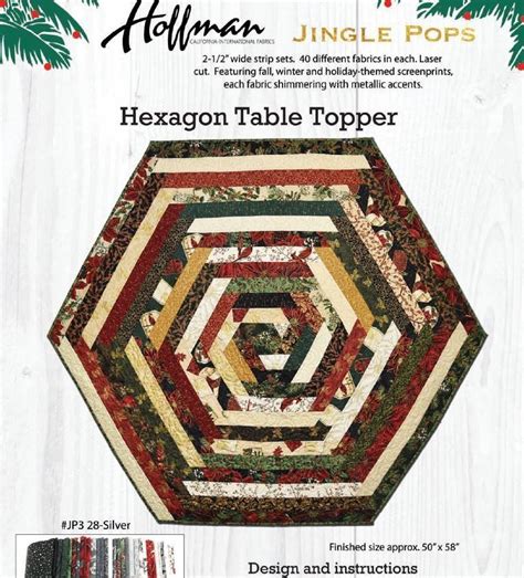 Free Pattern Jingle Pop Hexagon Table Topper For 2 12 Strips Table Topper Patterns Octagon