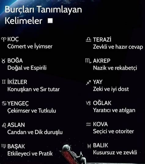 Bur Lar Tan Mlayan Kelimeler Senin Burcun Hangisi Kizlarsoruyor