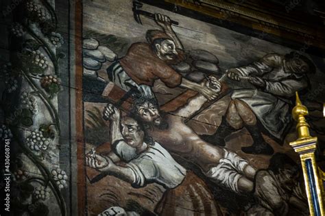 pinturas murales históricas de los siglos XVI y XVII iglesia del