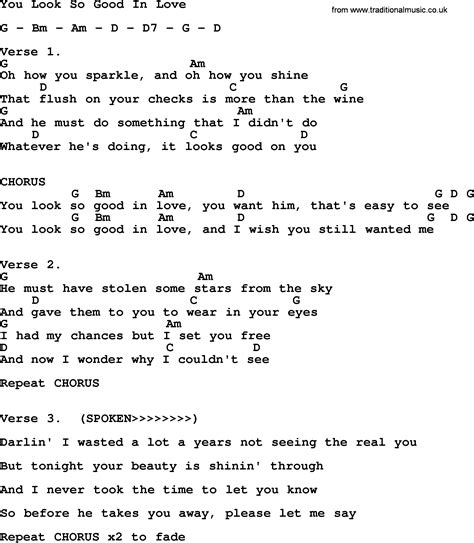 You Look So Good In Love By George Strait Lyrics And Chords