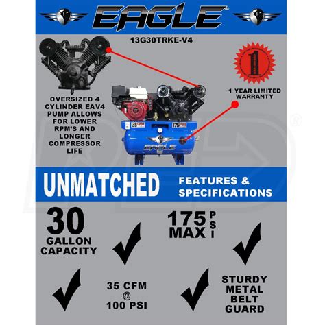 Eagle G Trke V Hp Gallon Two Stage Truck Mount Air Compressor