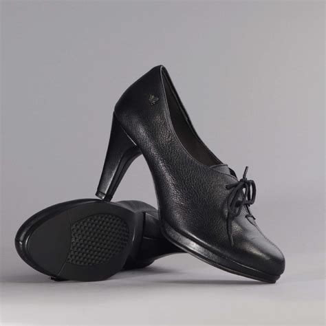 High Heel Lace Up Shoe In Black Froggie Leather Shoes South