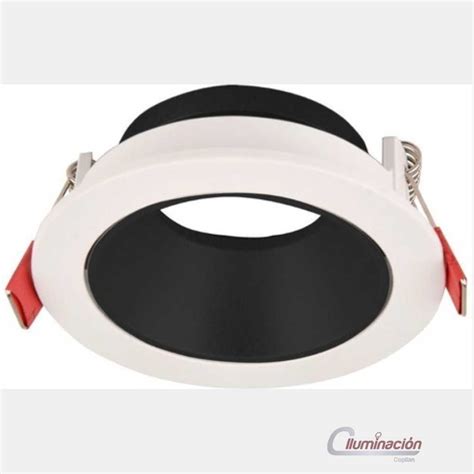 Lampara Spot Embutir Aro Pc Dicro Mr Gu Led Blanco Negro Color