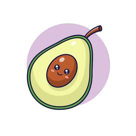 Premium Vector Cute Kawaii Avocado Character Vector Hand Drawn