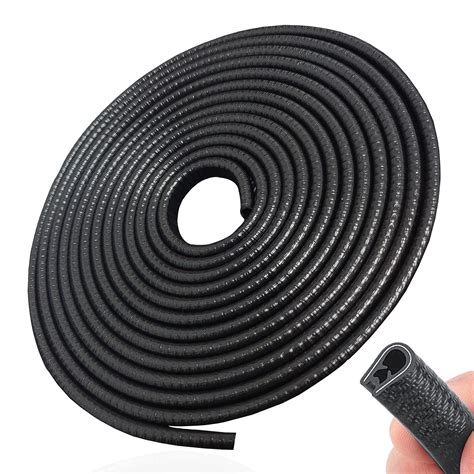 SYOAUTO Car Door Edge Protector Black 32Ft(10M) No Glue Car Door Edge Guard Rubber U Shape Car ...