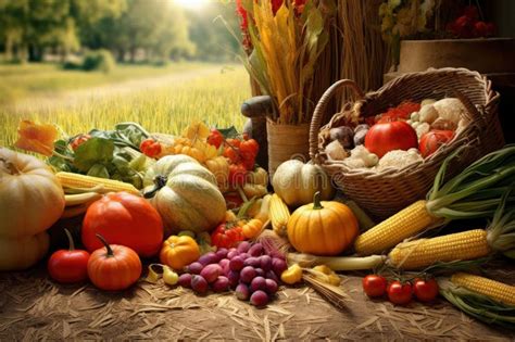harvest festival pumpkin harvesting thanksgiving day background ai