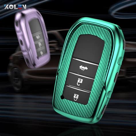 TPU Carbon Fiber Car Remote Key Case Cover For Toyota Rav4 Camry Hilux