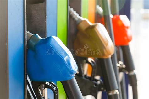 Gas Station Fuel Pumpcolorful Petrol Pump Filling Nozzles In Gas