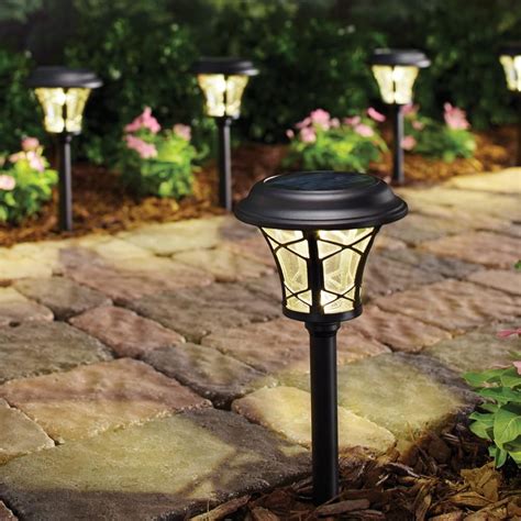 Hampton Bay Solar Black Outdoor Integrated Led Landscape Path Light