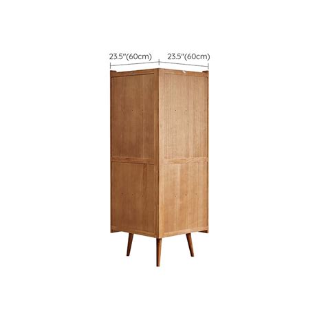 Scandinavian Rubberwood Corner Unit Display Stand With Glass Doors