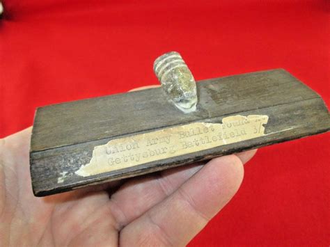 GREAT CIVIL WAR ERA RELIC BULLET ON PLAQUE 1938 REUNION GETTYSBURG