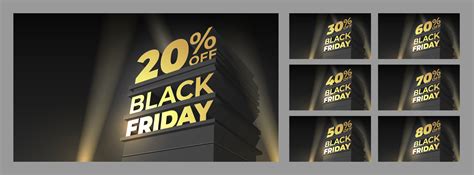 Set Illustration For Sale Black Friday With Volumetric Letters