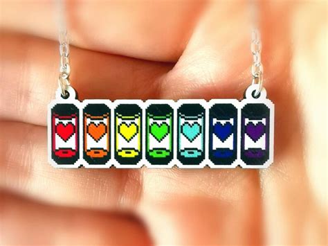 Undertale Soul Containers Wooden Necklace Gaming Cute Etsy