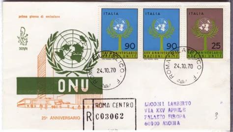 ITALIA 1970 FDC VENETIA 301 25 ANNIVERSARIO ONU NAZIONI UNITE