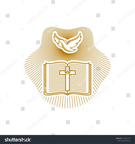 Church Logo Christian Symbols Dove Open Stock Vector (Royalty Free ...