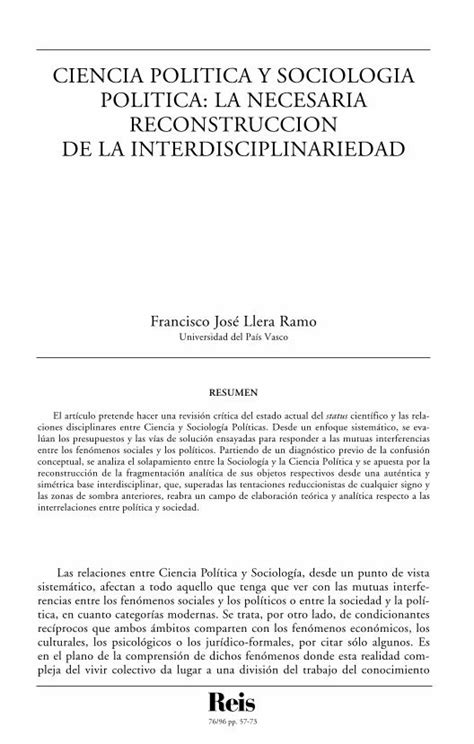 Pdf Ciencia Politica Y Sociologia Politica La Necesaria · Para Otros La Sociología