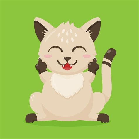 Free Vector Cute Fox Showing Fuck You Symbol