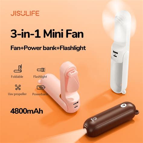 Jisulife 3 In 1 Mini Fan Handheld Fan Usb Pocket Fan Portable Fan With