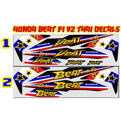 Honda Beat Fi V2 Thai Decals Shopee Philippines